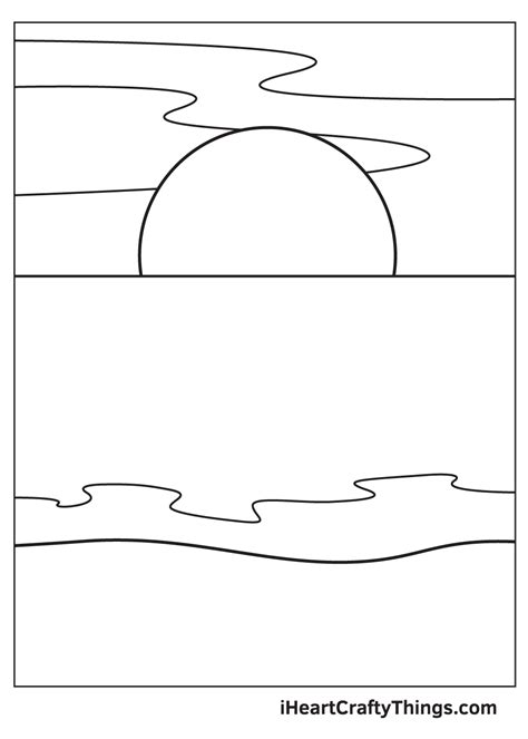 Ocean Drawing — How To Draw An Ocean Step By Step