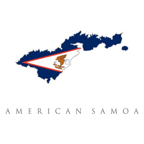 Vector illustration of American Samoa flag map. American Samoa Outline ...