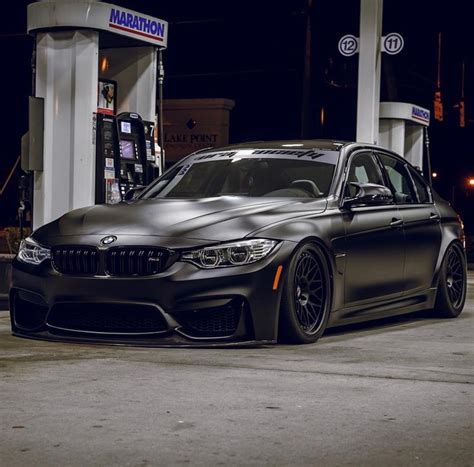 BMW F80 M3 slammed in satin black | Bmw, Cool car pictures, Bmw m3