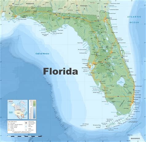 Florida physical map