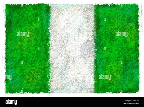 Dibujo de la bandera de Nigeria Fotografía de stock - Alamy