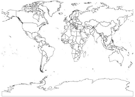 World Map Drawing Outline