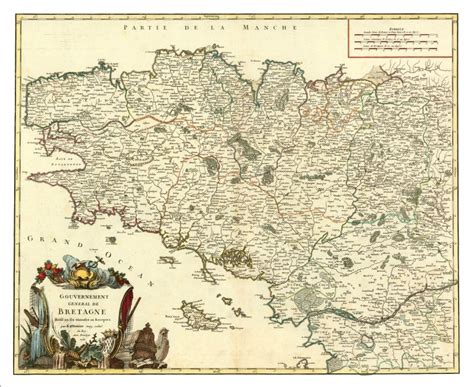 Brittany Map Print: Gouvernement de Bretagne 1751