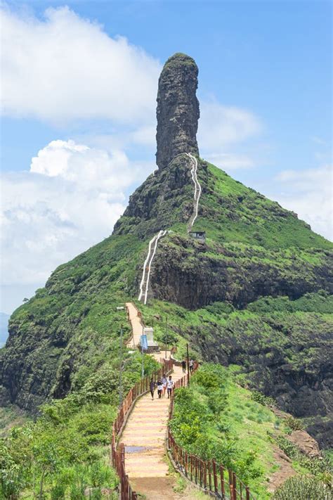 View of Stairs and Tungi Hill Rock, Mangi Tungi, Nashik, Maharashtra, India. Editorial ...