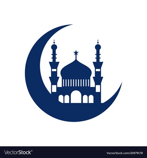 Crescent mosque islamic design Royalty Free Vector Image