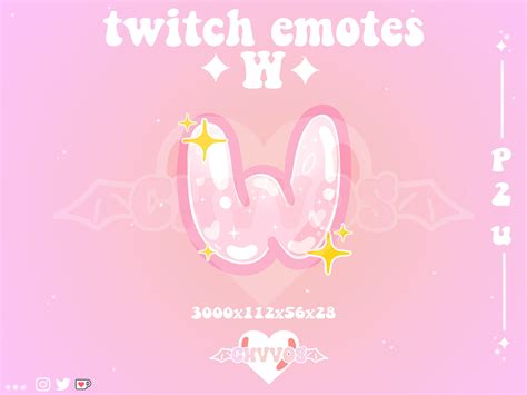 Cute w Twitch Emote Discord Emote Youtube Emote w Text Emote - Etsy