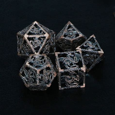 Metal dnd dice set / halloween dice / dungeons and dragons | Etsy