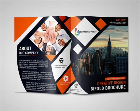 Bi Fold Brochure Design In Abstract Style Free Template – GraphicsFamily