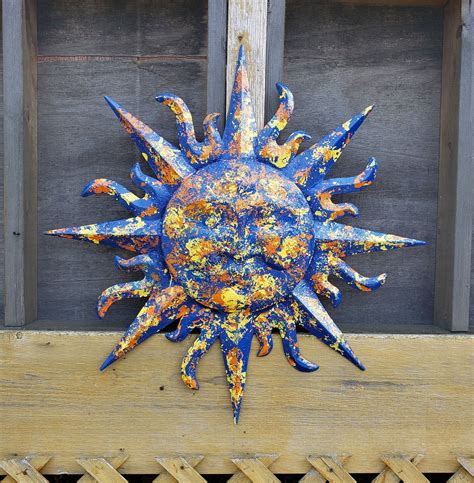 Sunface Wall Decor Garden Decor Metal Sun Wall Art Outdoor | Etsy ...