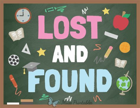 Printable School Lost and Found Sign