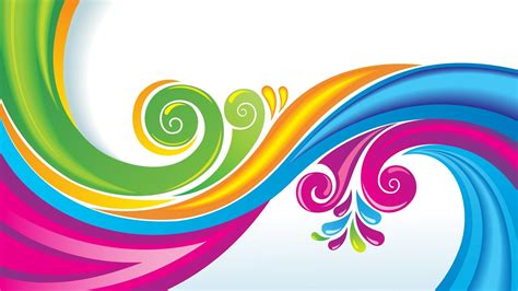 🥇 Multicolor vector swirls graphic art floral white background wallpaper | (129284)