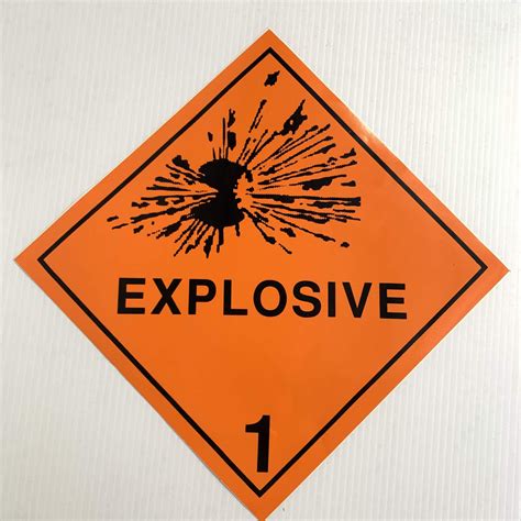 Hazardous Materials Placard Explosives Class 1 | Marair
