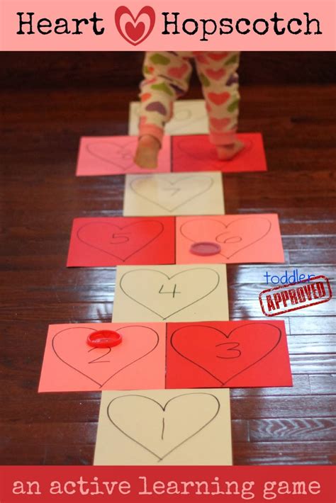 Heart Hopscotch: An Active Valentine's Day Learning Game | Preschool valentines activities ...