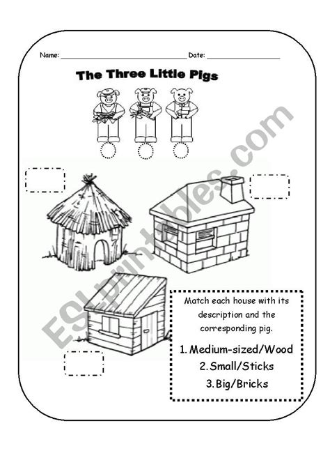 Three Little Pigs Story Worksheets