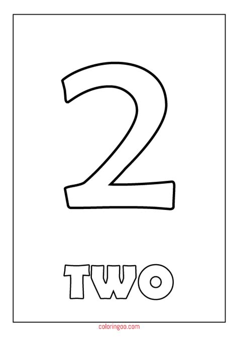 Printable Number 2 (Two) Coloring Page (PDF) for Kids | Printable numbers, Numbers preschool ...