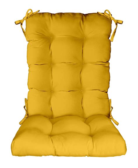 RSH Décor Indoor Outdoor Tempotest Tufted Rocker Rocking Chair Pad Cushions, Large, Classic ...