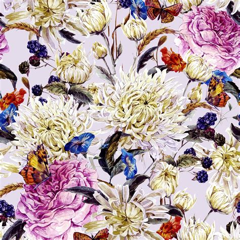 Royal Blue Floral Wallpaper