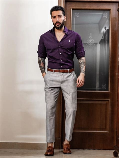 Purple Shirt Matching Pant || Purple Shirt Combination Pants - TiptopGents