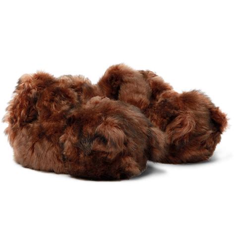 Vetements - Hug Me Bear Shearling Slippers - Brown Vetements