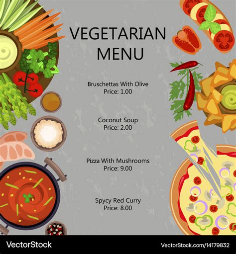 Vegetarian restaurant menu Royalty Free Vector Image