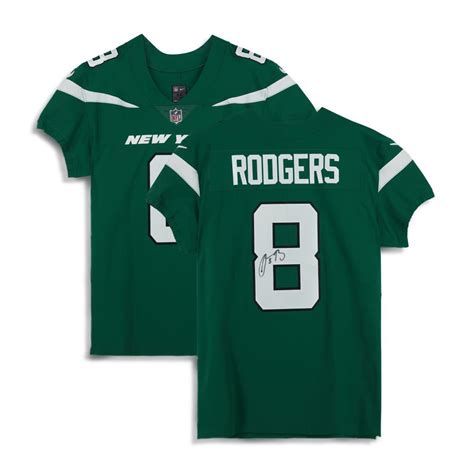 The Aaron Rodgers Autographed New York Jets Jersey - Hammacher Schlemmer