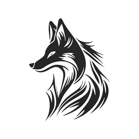 Minimalistic black and white vector logo with the image of a fox. 17589291 Vector Art at Vecteezy