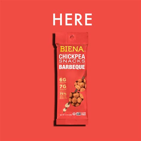 Biena Chickpea Snacks are now available in 1200 Walmart locations! Find us in the produce ...