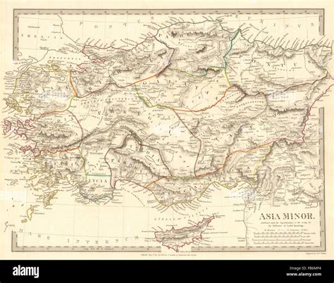 ASIA MINOR ANCIENT: Turkey. Cappadocia Cyprus Galatia Phrygia. SDUK, 1848 map Stock Photo - Alamy