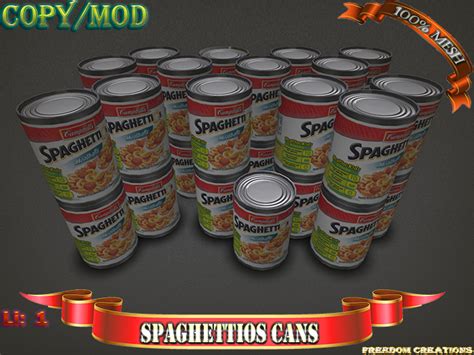 Second Life Marketplace - Spaghettios cans-Freedom creations