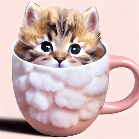 Cute Cat in Mug Graphic · Creative Fabrica