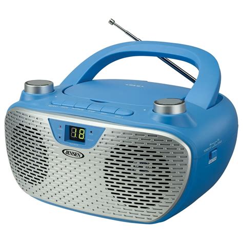 JENSEN CD-485-BL 1-Watt Portable Stereo CD Player with AM/FM Radio (Blue) - Walmart.com ...