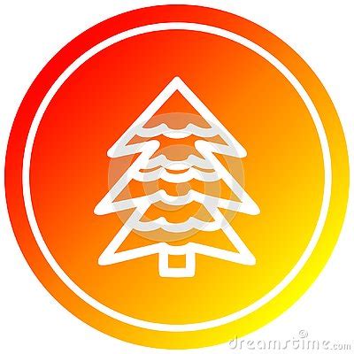 A Creative Snowy Tree Circular In Hot Gradient Spectrum Vector ...