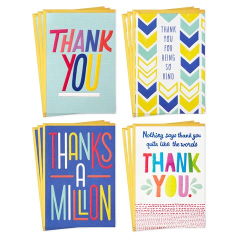 Hallmark Thank-You Cards, Assorted Bold and Bright Designs, 12 ct. - Walmart.com