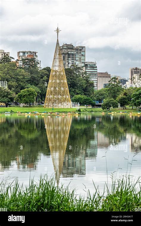 The lake in Parque do Ibirapuera, Sao Paulo in Brazil. One of the ...