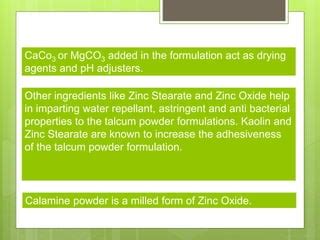 TALCUM POWDER - INGREDIENTS | PPT