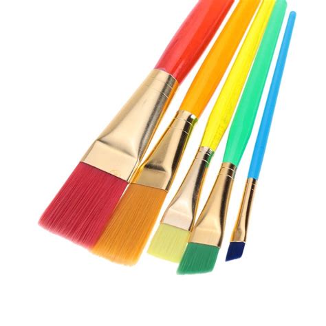 R H lifestyle Painting Brush Set - Different Sizes Synthetic Flat Paint Brush for Oil, Acrylic ...