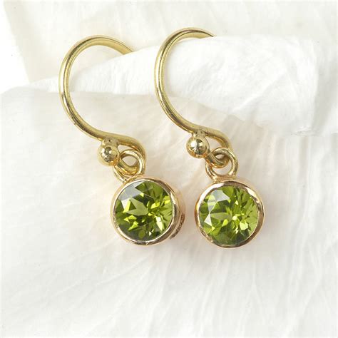 peridot earrings in 18ct gold, august birthstone by lilia nash jewellery | notonthehighstreet.com