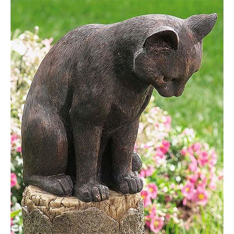Bronze Cat and Mouse Sculpture | Garden Art | Sculpture, Pottery animals, Cat statue
