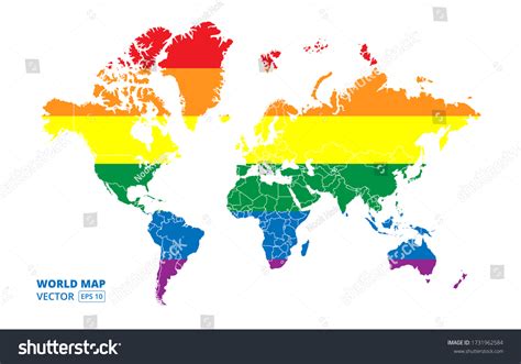 Vektor Stok Lgbt Vector Silhouette Map World (Tanpa Royalti) 1731962584 ...