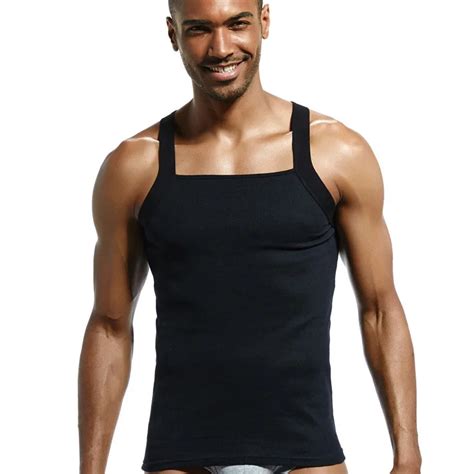 Fashion Sexy Mens Tank Tops Solid Vest Brand Sexy Tanks Sleeveless ...