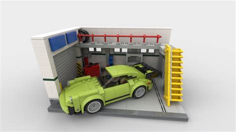 LEGO MOC Hoovie's Garage Car Lift Ferrari F355 Spider By