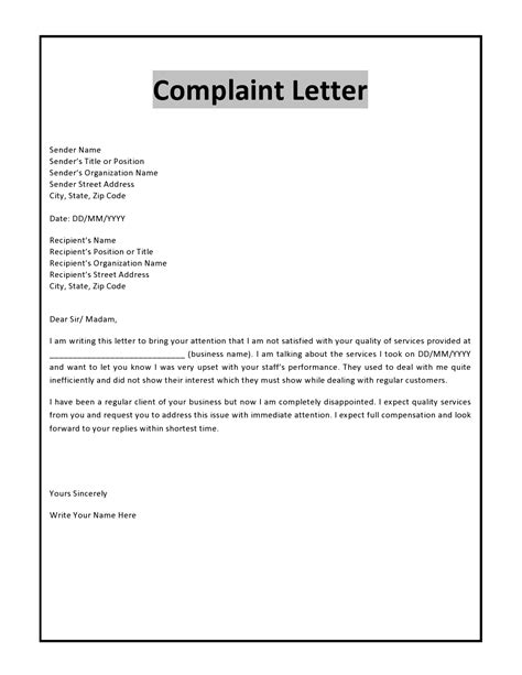 Supreme Info About Formal Complaint Letter Format Sample Leadership ...