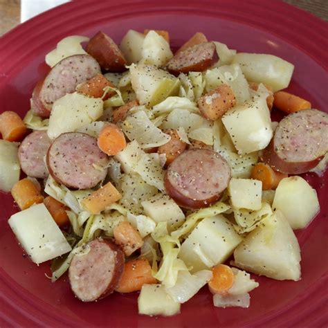 Slow Cooker Sausage, Potato and Cabbage - Graceful Little Honey Bee