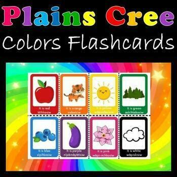 Plains Cree Colors Flashcards by Two-Spirit Teaching Resources | TPT