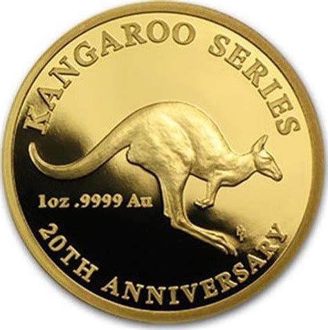 Australian 1 Oz Gold 100 Dollars "Kangaroo 20th Anniversary" 2013 coin ...