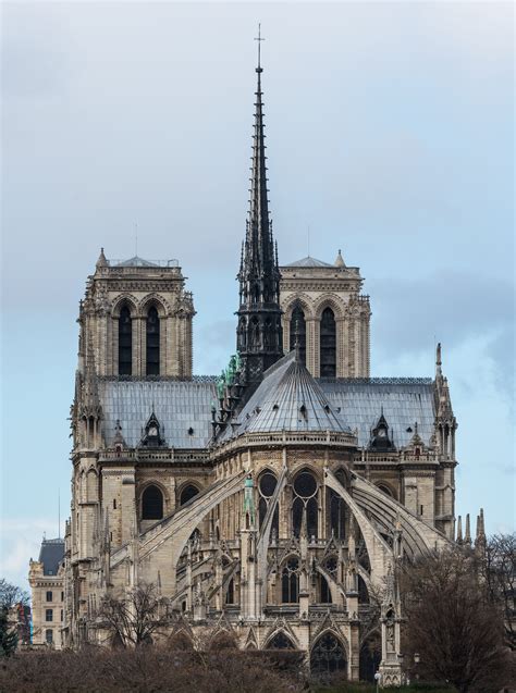 Gothic Style (c. 1200 - c. 1500). Notre Dame de Paris Cathedral, Paris, France. 1345. French ...