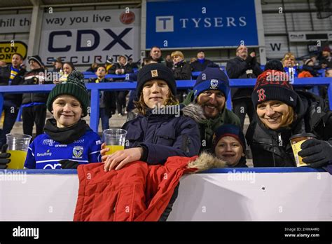 young Warrington Wolves fans before the game Stock Photo - Alamy