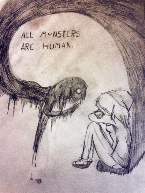 Sinematic - all monsters are humans (avec images) | Dessin tristesse, Dessins sombres, Dessin ...