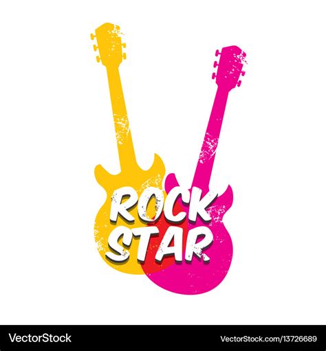 Hipster cartoon retro label rock star Royalty Free Vector