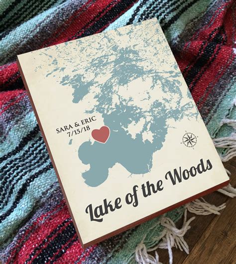 Lake of the Woods Lake of the Woods Map Lake of the Woods - Etsy